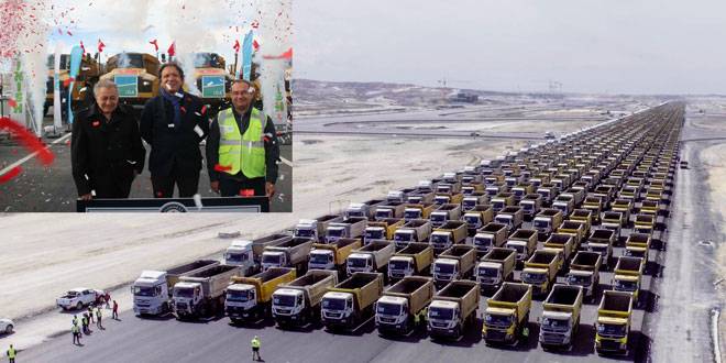 yeni havalimani istanbulu 1453 kamyonla selamladi foto video