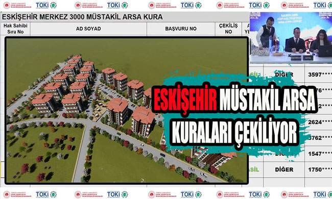 toki eskisehir mustakil arsa kuralari cekiliyor canli